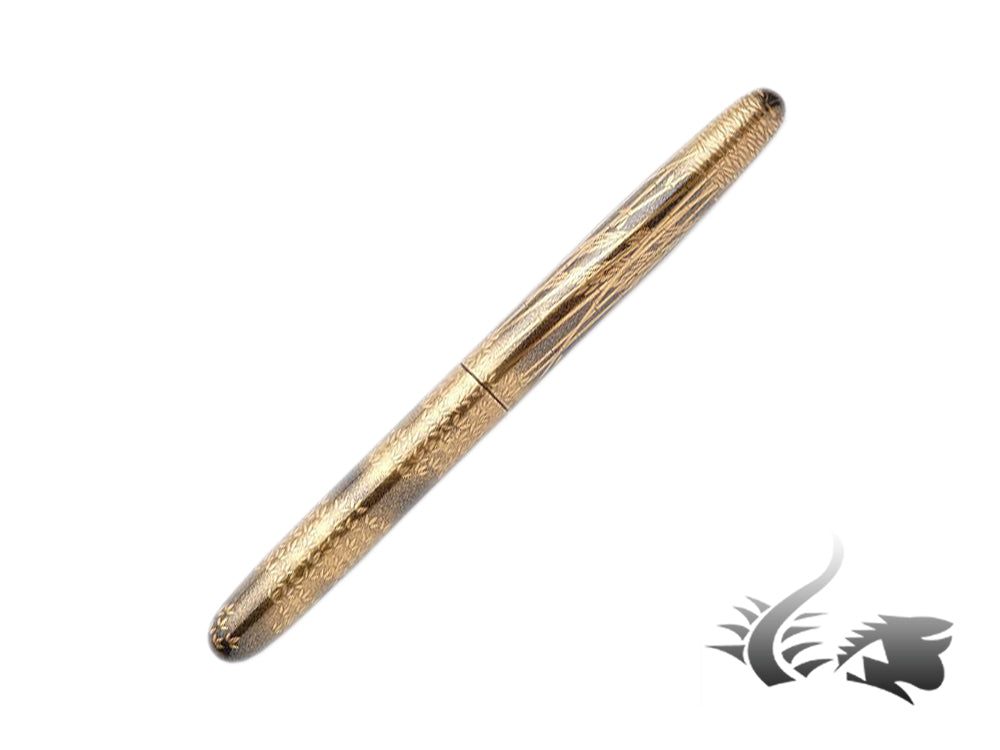 Stylo plume en bambou Nakaya Cigar Makie, Urushi, ébonite