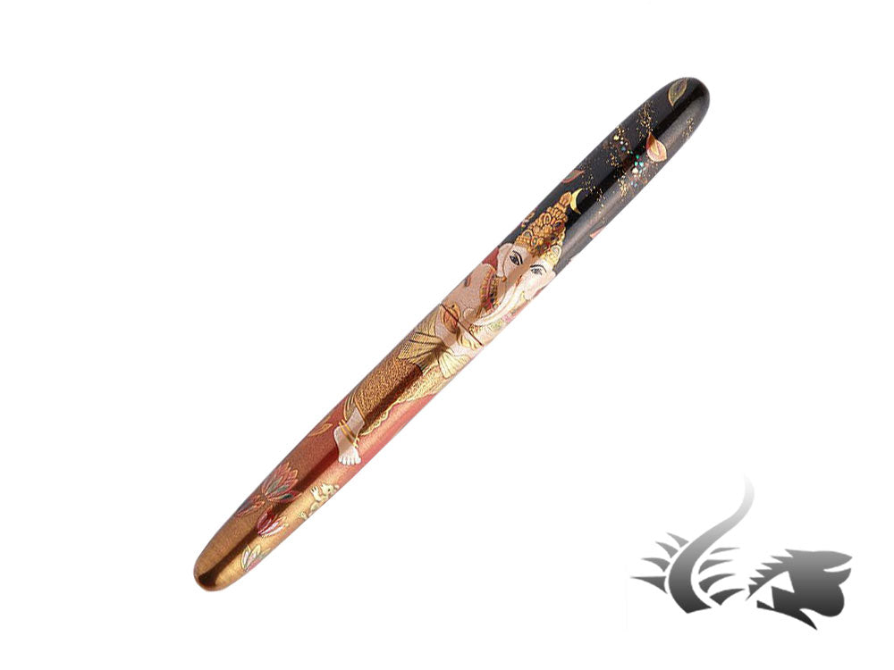 Nakaya Cigar Makie Ganesh Fountain Pen, Long, Ebonite