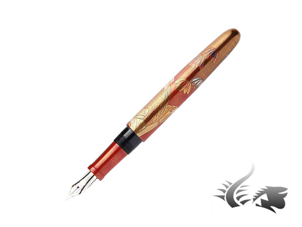 Nakaya Cigar Makie Ganesh Fountain Pen, Long, Ebonite