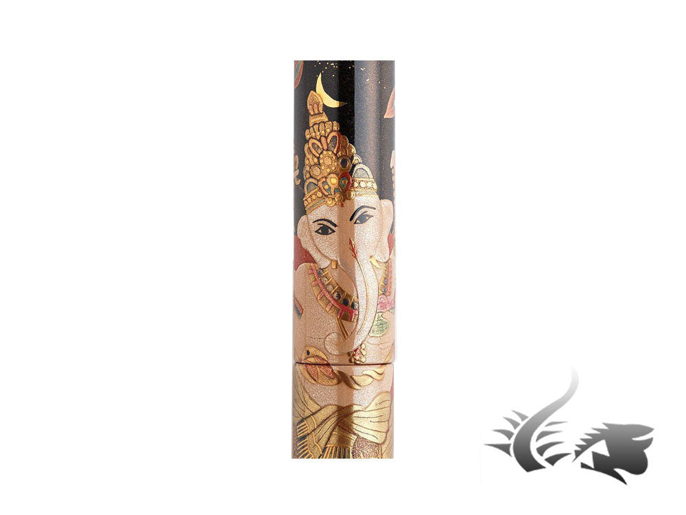 Nakaya Cigar Makie Ganesh Fountain Pen, Long, Ebonite