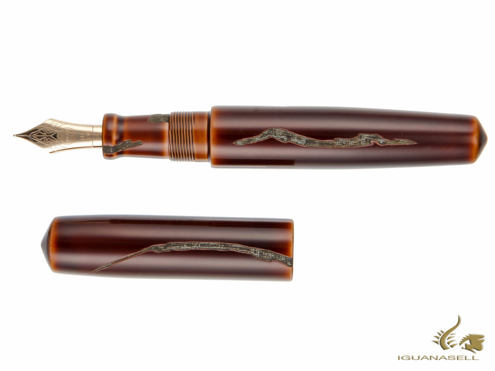 Nakaya Cigar Nuno kise Hon Kataji Fountain Pen Piccolo, Toki-Tamenuri