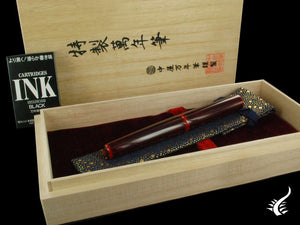 Nakaya Cigar Piccolo Fountain Pen, Aka Tamenuri, Ebonite