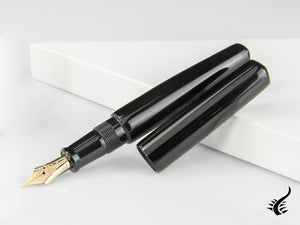 Nakaya Cigar Piccolo Fountain Pen, Black, Ebonite and Urushi lacquer