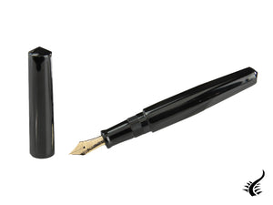 Nakaya Cigar Piccolo Fountain Pen, Black, Ebonite and Urushi lacquer