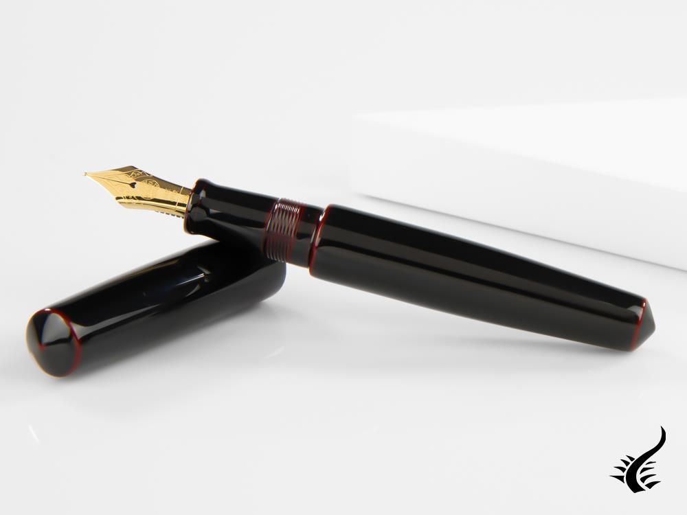 Nakaya Cigar Piccolo Fountain Pen, Kuro-Tamenuri, Ebonite