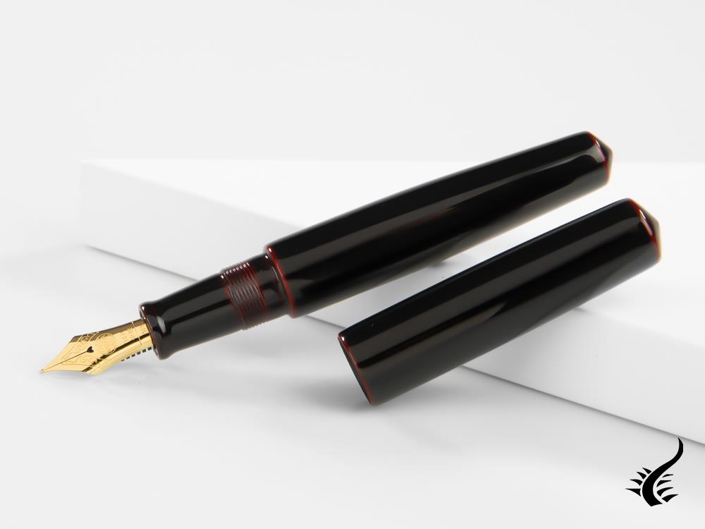 Nakaya Cigar Piccolo Fountain Pen, Kuro-Tamenuri, Ebonite