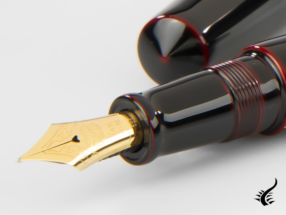 Nakaya Cigar Piccolo Fountain Pen, Kuro-Tamenuri, Ebonite