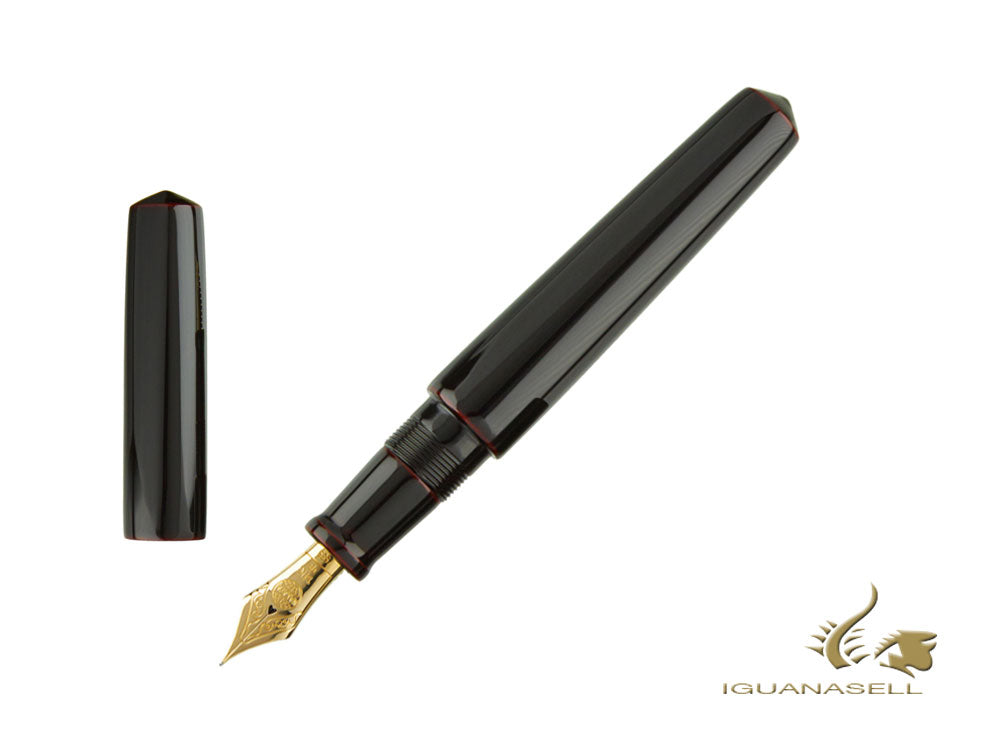 Stylo plume Nakaya Cigar Piccolo, Kuro-Tamenuri, ébonite, plume élastique