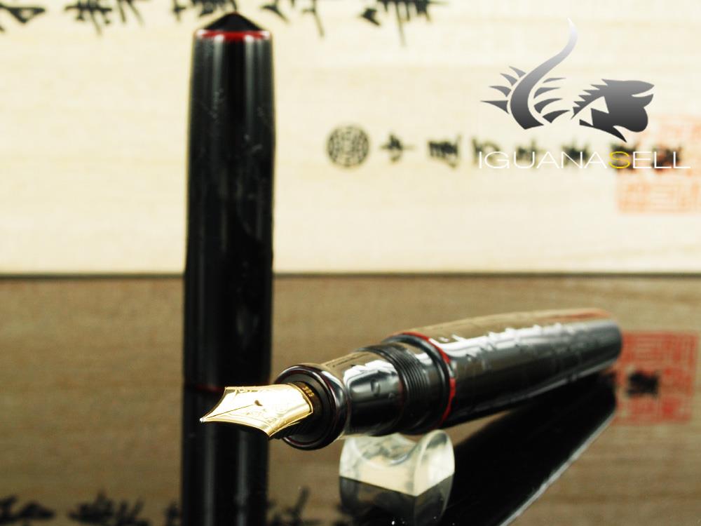 Nakaya Cigar Piccolo Hagi Fountain Pen, Ebonite and Urushi lacquer