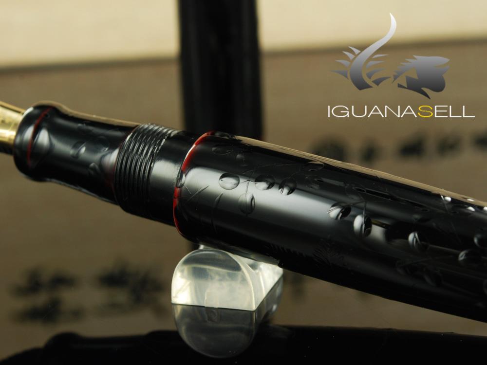 Nakaya Cigar Piccolo Hagi Fountain Pen, Ebonite and Urushi lacquer