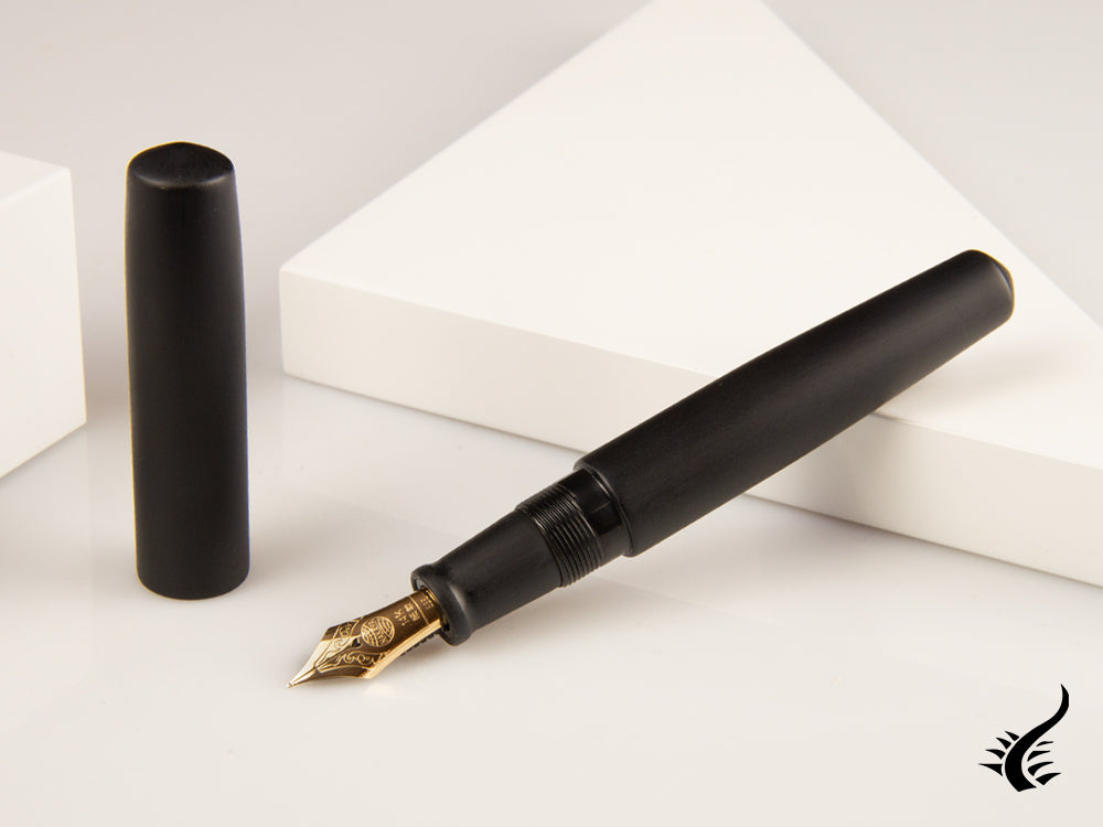 Nakaya Cigar Piccolo Hairline Fountain Pen, Black, Ebonite