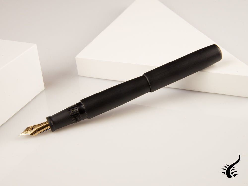 Nakaya Cigar Piccolo Hairline Fountain Pen, Black, Ebonite