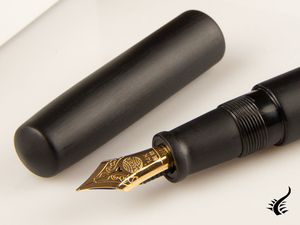 Nakaya Cigar Piccolo Hairline Fountain Pen, Black, Ebonite