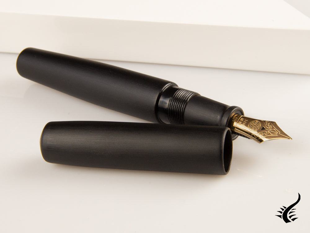 Nakaya Cigar Piccolo Hairline Fountain Pen, Black, Ebonite