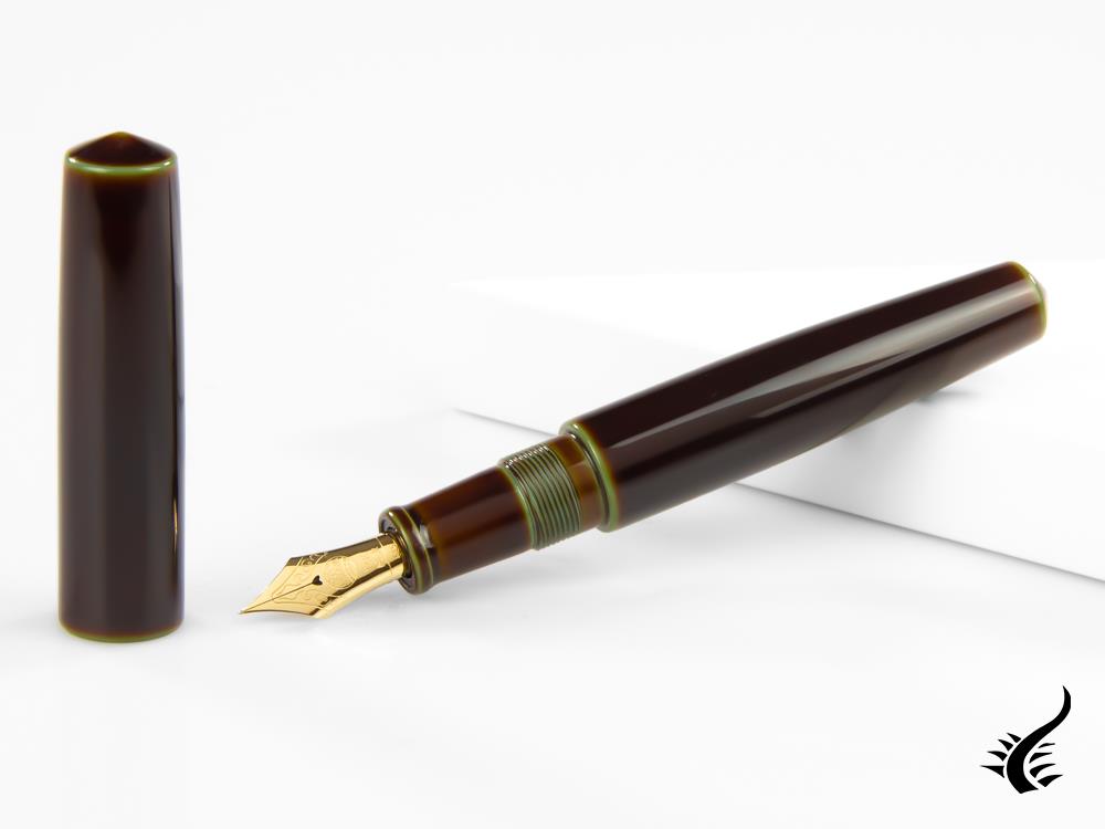 Nakaya Cigar Piccolo Heki Tamenuri Fountain Pen, Ebonite