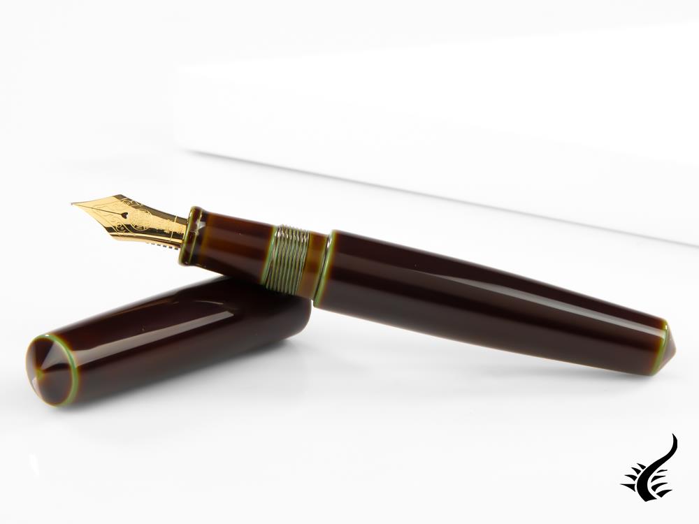 Nakaya Cigar Piccolo Heki Tamenuri Fountain Pen, Ebonite