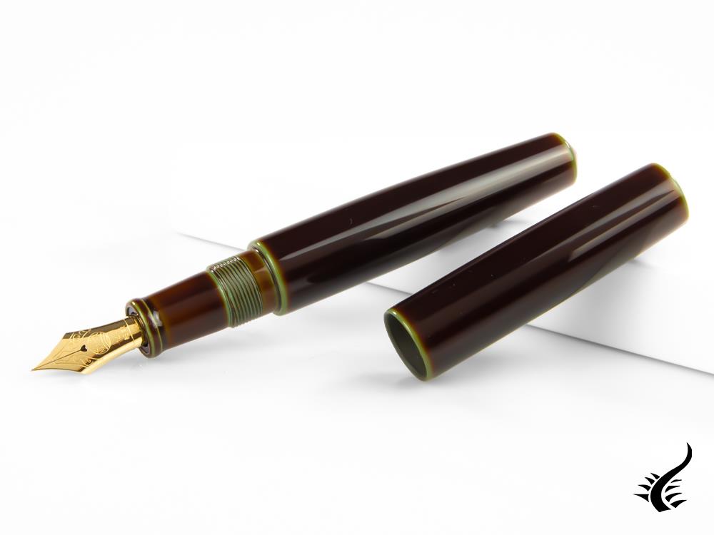 Nakaya Cigar Piccolo Heki Tamenuri Fountain Pen, Ebonite