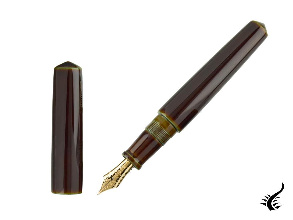 Nakaya Cigar Piccolo Heki Tamenuri Fountain Pen, Ebonite