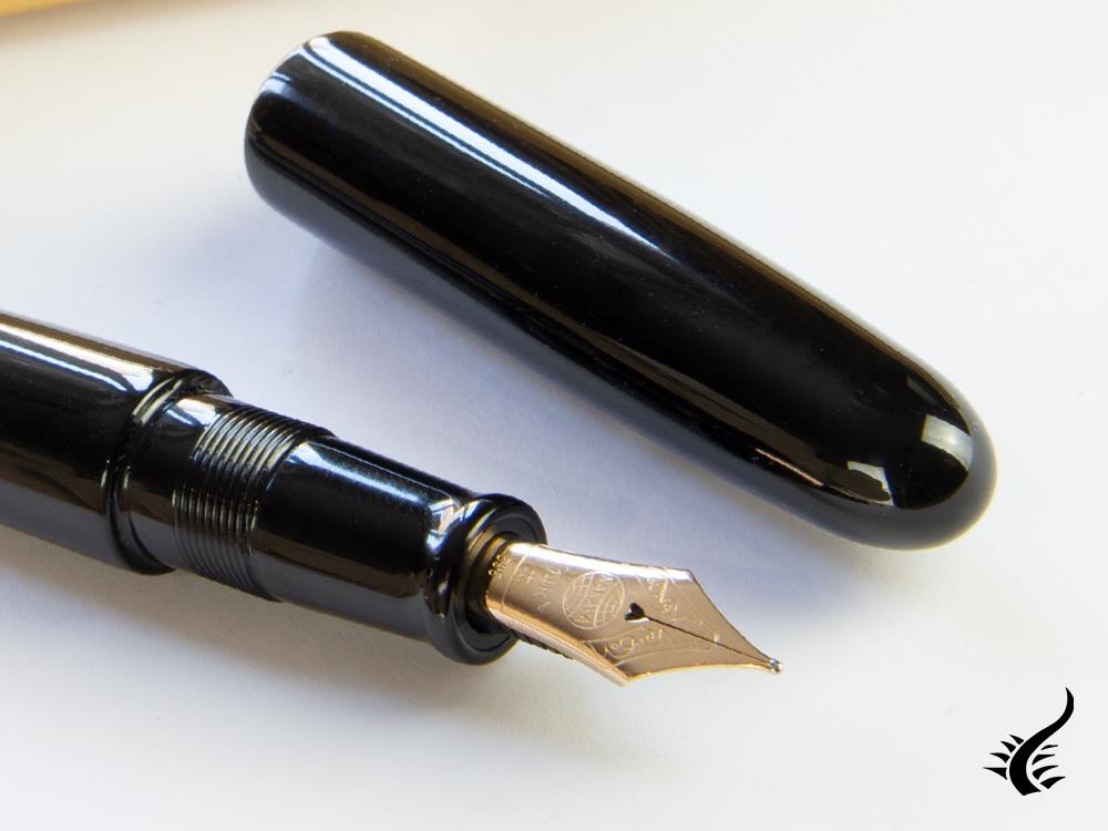 Nakaya Cigar Kuro-Roiro Portable Black Fountain Pen, Urushi lacquer