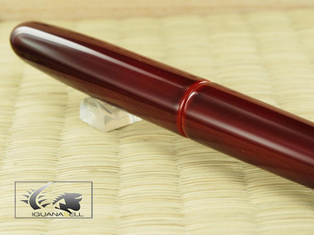 Nakaya Cigar Portable Fountain Pen, Aka-Tamenuri, 14k Gold, Italic Nib