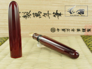 Stylo plume portable Nakaya Cigar, Aka-Tamenuri, or 14 carats, plume italique