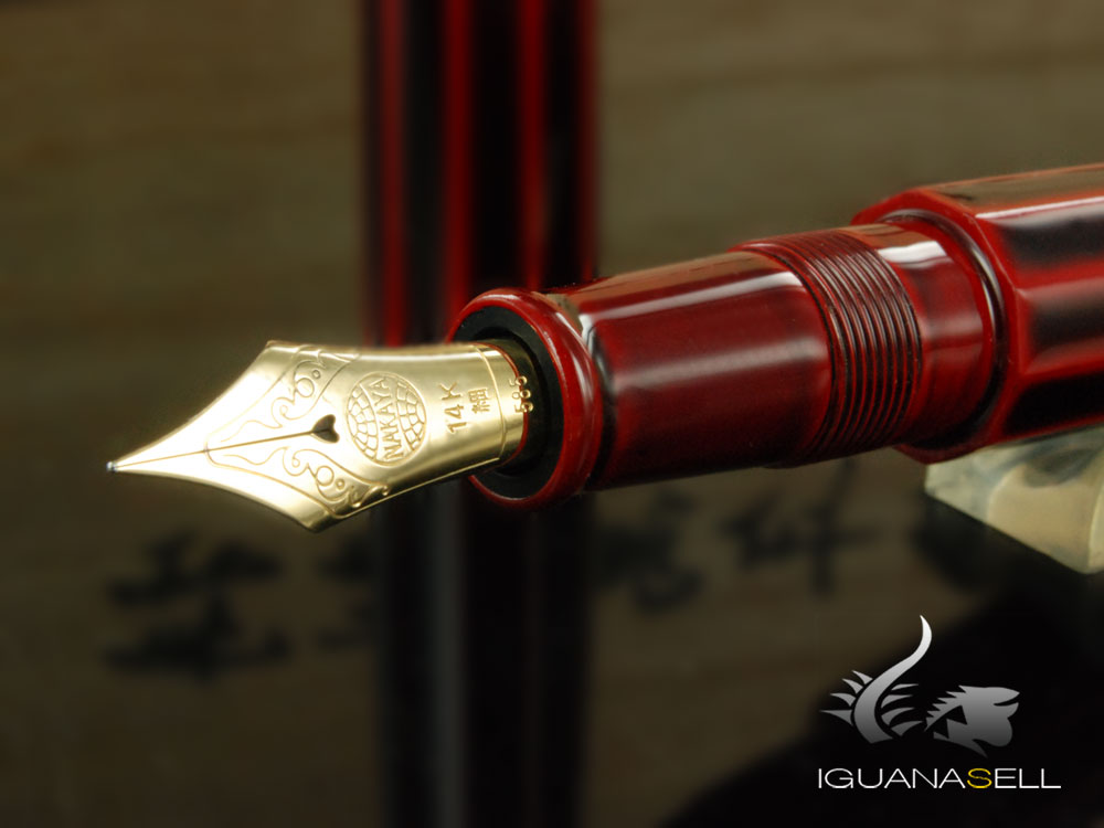 Stylo plume portable Nakaya Cigar, Aka-Tamenuri, décapode, ébonite