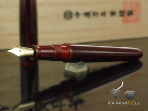 Stylo plume portable Nakaya Cigar, Aka-Tamenuri, ébonite