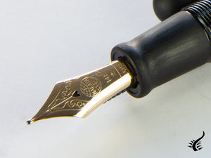 Nakaya Cigar Portable Fountain Pen, Black Hairline, Ebonite