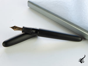 Nakaya Cigar Portable Fountain Pen, Black Hairline, Ebonite