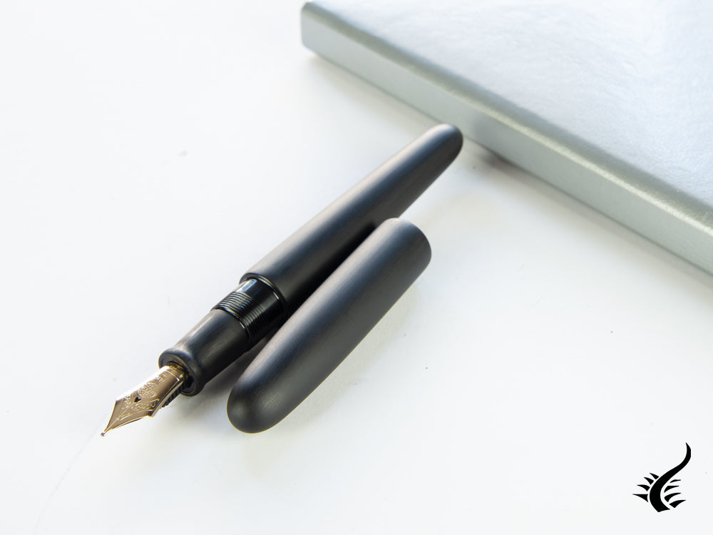 Stylo plume portable Nakaya Cigar, ligne noire, ébonite