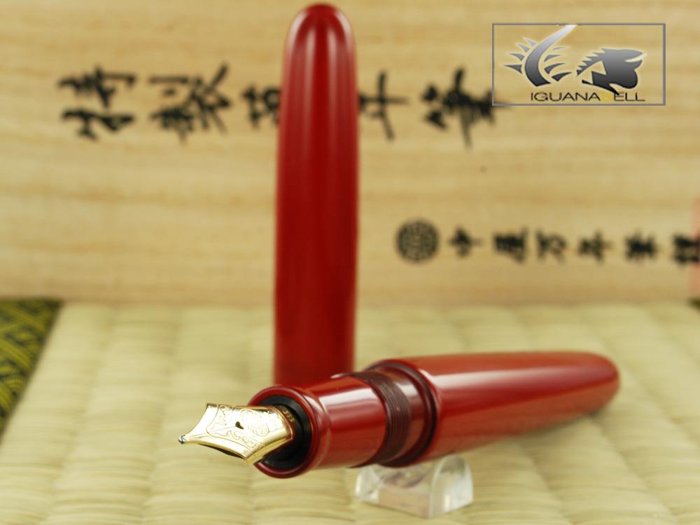 Stylo plume portable Nakaya Cigar Shu-nurippanashi, ébonite, 17 mm