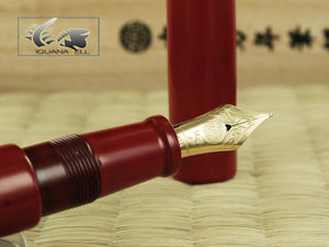 Stylo plume portable Nakaya Cigar Shu-nurippanashi, ébonite, 17 mm