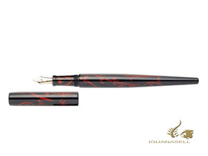 Stylo plume de bureau Nakaya, bambou, ébonite et laque Urushi, or 14 carats,