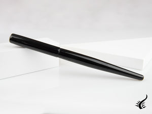 Nakaya Desk Fountain Pen, Black, Ebonite and Urushi lacquer, 14k Gold,