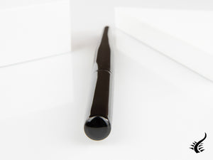 Stylo plume de bureau Nakaya, noir, laque ébonite et Urushi, or 14 carats,