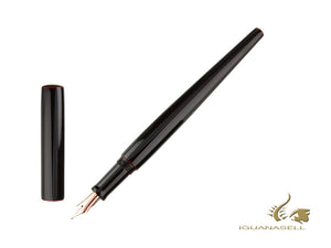 Stylo plume de bureau Nakaya, Kuro-Tamenuri, ébonite, or rose 14 carats