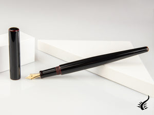 Stylo plume de bureau Nakaya, Kuro Tamenuri, laque Ebonite et Urushi