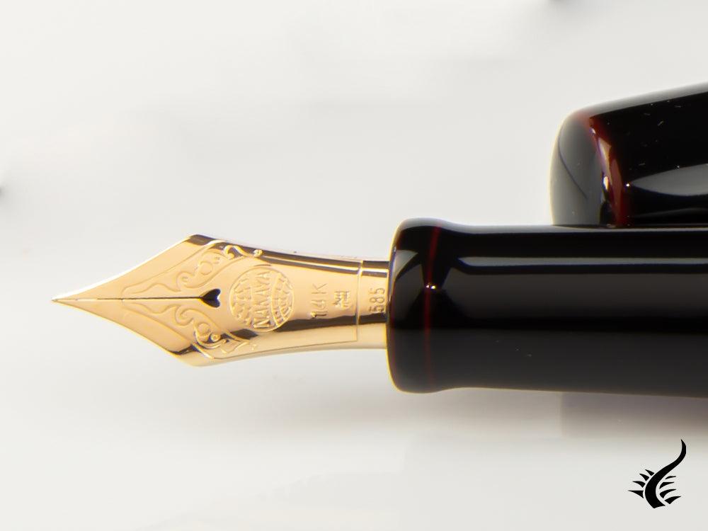 Nakaya Desk Fountain Pen, Kuro Tamenuri, Ebonite and Urushi lacquer