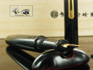 Nakaya Fountain Pen Writer Long Black Urushi Lacquer and Gold Clip