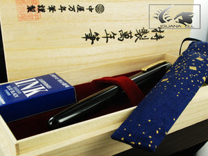 Nakaya Fountain Pen Writer Long Black Urushi Lacquer and Gold Clip