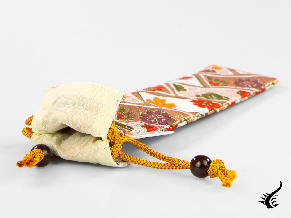 Étui à stylo Nakaya Kyoto 'Nishijin-ori en textile blanc, 1 instrument d'écriture