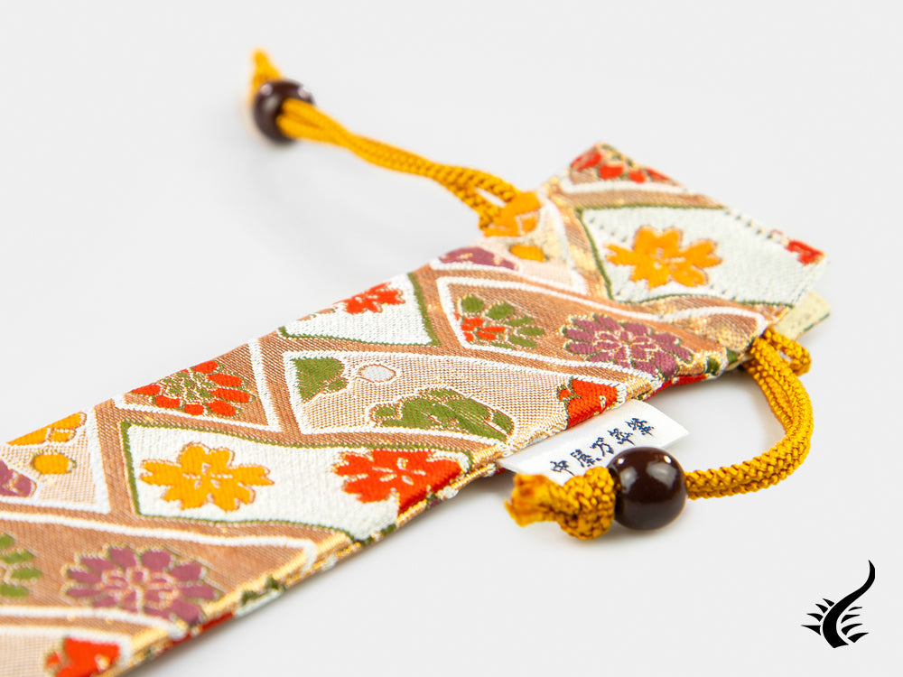 Étui à stylo Nakaya Kyoto 'Nishijin-ori en textile blanc, 1 instrument d'écriture