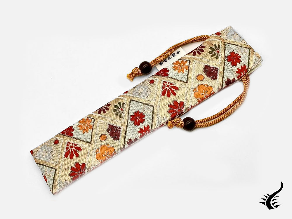 Étui à stylo Nakaya Kyoto 'Nishijin-ori en textile blanc, 1 instrument d'écriture