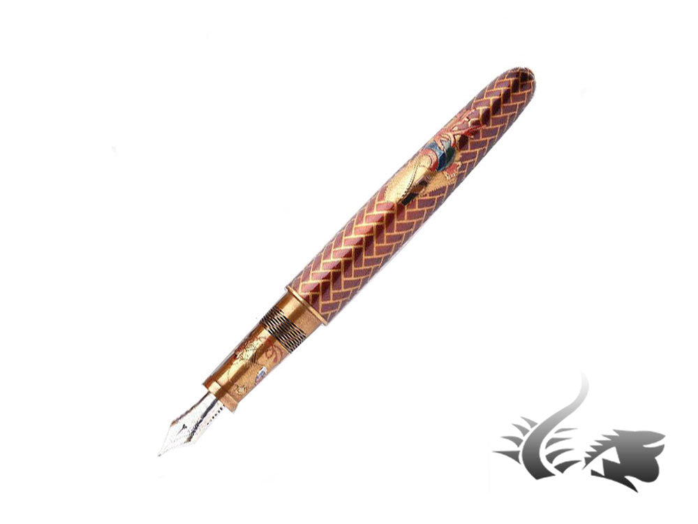 Stylo plume Nakaya Cigar Makie Un tronc de bambou d'un moineau, ébonite