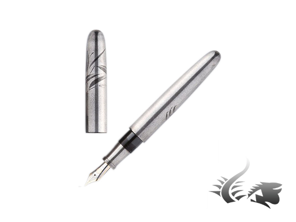 Stylo plume Nakaya Makie Crab, argent, portable, ébonite