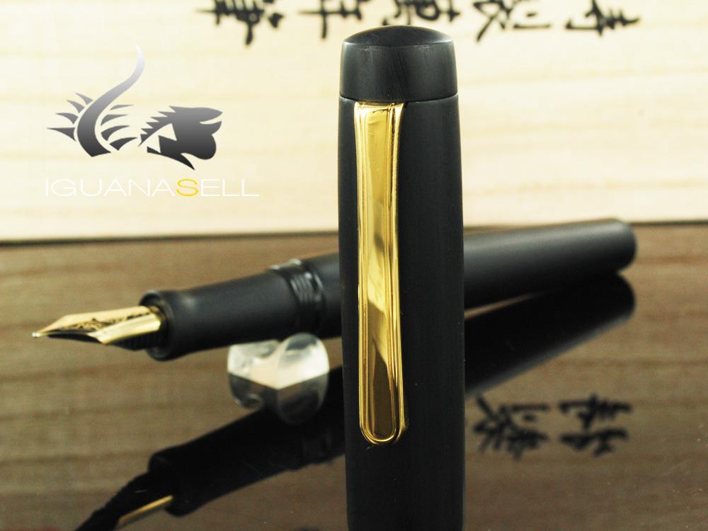 Nakaya Neo-Standard Fountain Pen, Black Hairline, Ebonite