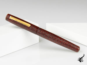 Nakaya Neo-Standard Fountain Pen, Ishime Aka Tamenuri, Ebonite