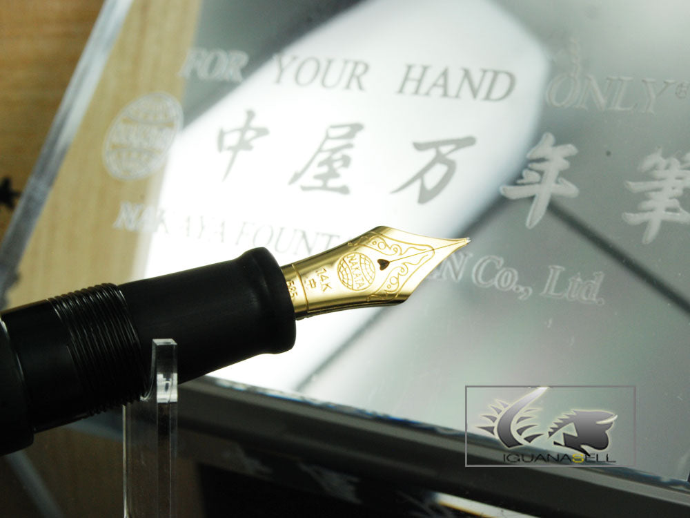 Nakaya Writer Portable Fountain Pen, Black Hairline, Ebonite