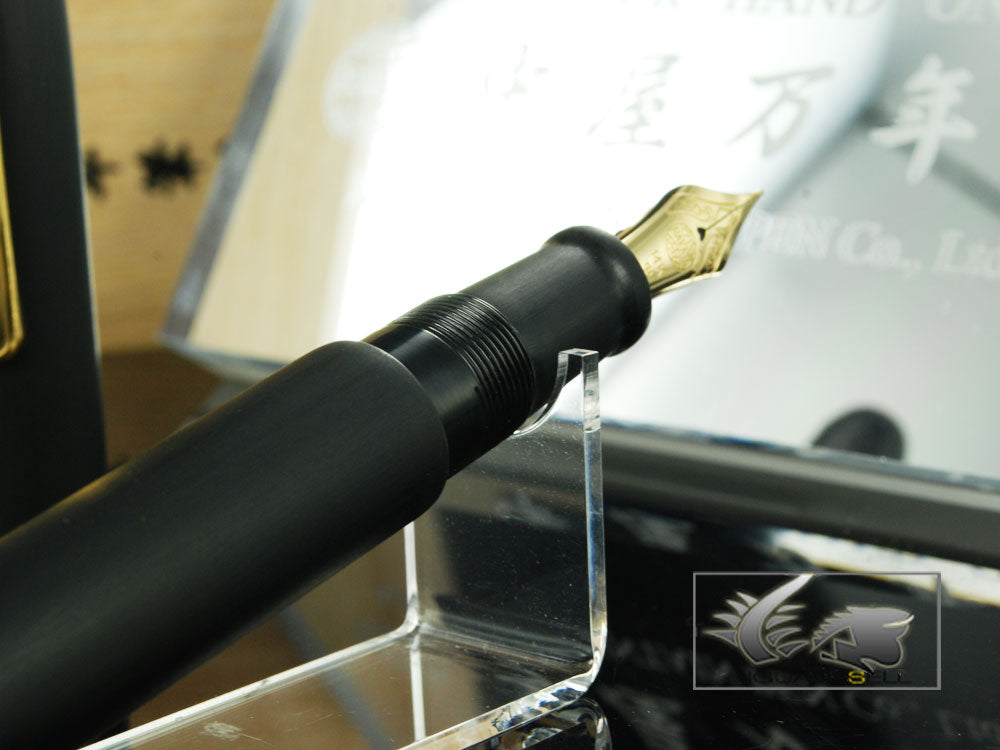 Nakaya Writer Portable Fountain Pen, Black Hairline, Ebonite