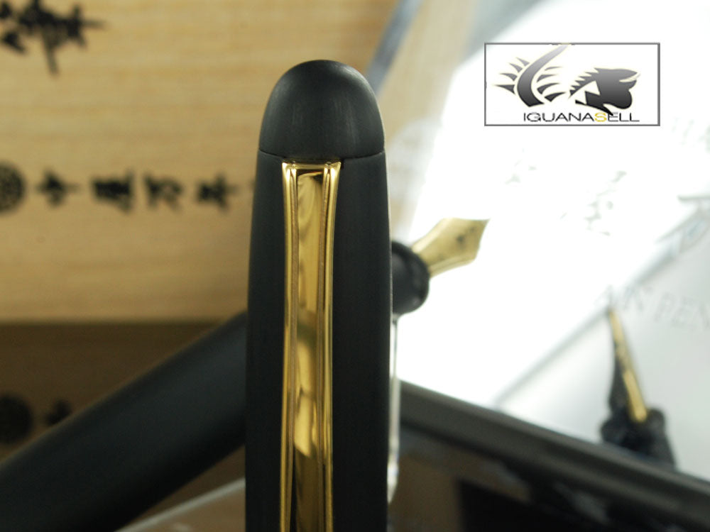 Nakaya Writer Portable Fountain Pen, Black Hairline, Ebonite